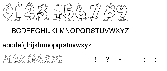 KR Toon Numbers font